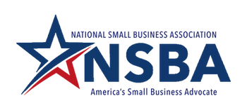The logo for the National Small Business Association (NSBA) with a red and blue star and blue text
