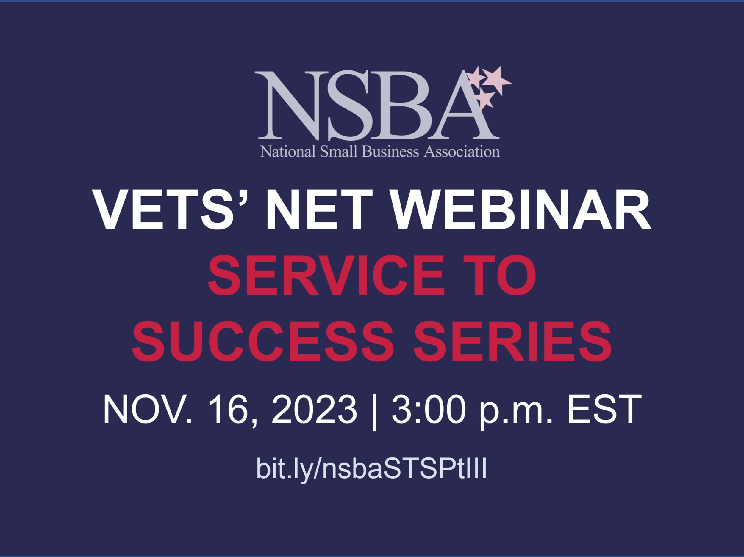 NEWS | Vets' Net Series Webinar