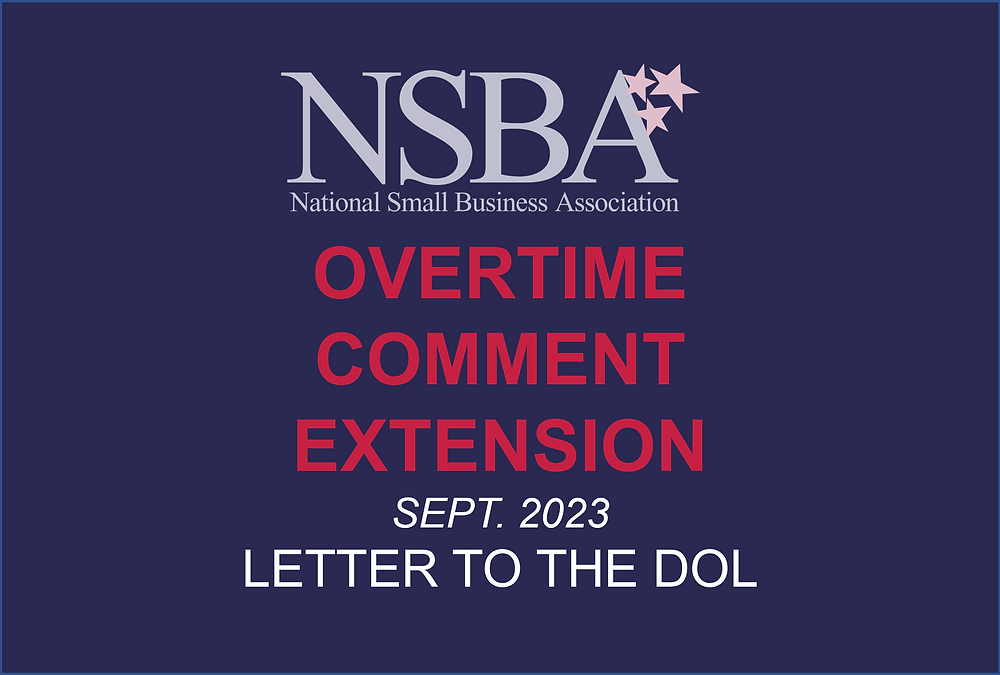 NEWS | NSBA Joins PPWO in DOL Letter Requesting OT Comment Extension