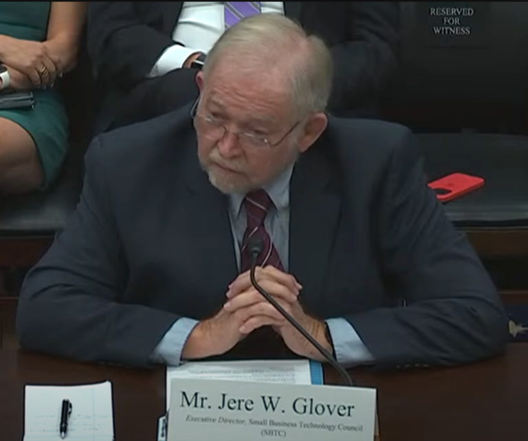 NEWS | SBTC Executive Director Jere Glover Testifies Before House on SBIR