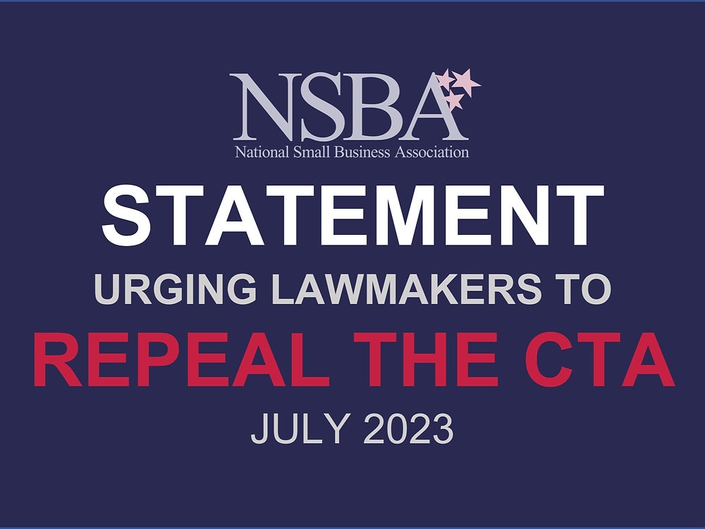 PRESS | NSBA Urges Lawmakers to Repeal the Corporate Transparency Act