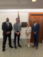 NSBA's WP25 Advocates, from left to right: Lorenza Wilkins, of Inter-Faith Food Shuttle; Jack Datin, Sen. Tillis (N.C) staffer; Cynthia Gave, of The Metiss Group; and Eric Veal, WP25 Sponsor and CEO and President of Interactive Knowledge. 